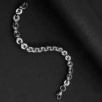 Bracelet en acier titane, design géométrique ajouré, bijoux personnalisés faits à la main en acier inoxydable