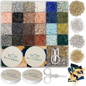 6000 perles Heishi en argile polymère pour la fabrication de bracelets et de bijoux, kit de fabrication de bracelets DIY pour enfants, perles de 6 mm - Product Image 1