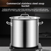 Marmite à soupe multifonction classique en acier inoxydable avec poignée, grande capacité, compatible induction et gaz