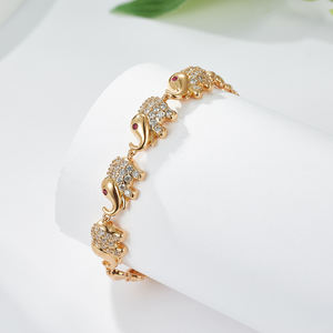 سوار يد نسائي على شكل فيل من الزركون من Aivenchy، 17 سم، تصميم مخصص، سوار تنس ذهبي بحلقات من الزركون 3 مم 18 سم - Product Image 4