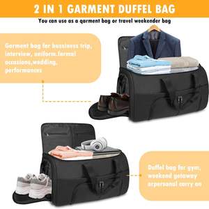 Échantillon gratuit 2 en 1 Sac de voyage convertible pour vêtements, sac de voyage à bandoulière pour homme - Product Image 3