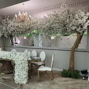 실내 가정 결혼식 장식을 위한 3m 백색 벚꽃 나무 유리 섬유 인공 벚꽃 아치 나무