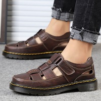 Nouveaux modèles 2025 ROME Sandales en cuir véritable faites à la main avec boucle, grande taille 48, chaussures d'été arabes de Dubaï, marque célèbre, haute qualité