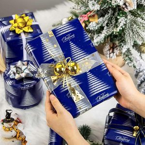 Christmas <b>Wrapping</b> <b>Paper</b> Blue Tree Design 17 Inch X Recyclable Gift Craft Use - Product Image 2