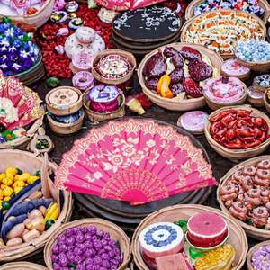 Abanico de mano plegable de lujo estilo Lolita náutica al por mayor para bodas, fiestas, regalo de artesanía de plástico - Product Image 3