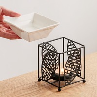 Brûleur d'huile essentielle en fer, support de bougie chauffe-plat en céramique, diffuseur d'encens, lampe chauffante d'aromathérapie, chauffe-cire – Indispensable pour la maison