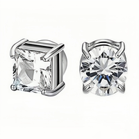 Bijoux d'oreille unisexe sans perçage, clips d'oreille magnétiques en zircone cubique sertie griffe, fausses boucles d'oreilles pour hommes et femmes, usage quotidien