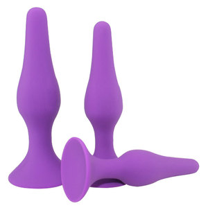 Plug Anal à forte aspiration ensemble 4 tailles Silicone violet godemichet Anal jouet sexuel Anal - Product Image 2