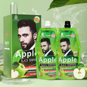 Ammoniakvrije Antiaanbaklaag Hoofdhuid Groene Verpakking Met Avatar Schoon Water 96 Appelzwarte Haarkleurcrème - Product Image 4