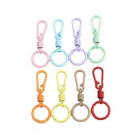 Porte-clés anti-perte à ressort, boucle ronde à ressort, connecteur en alliage de zinc, chaînes élastiques pour clés, mousquetons, anneaux porte-clés