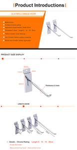 Siêu Thị Dây Duy Nhất Slatwall Hiển Thị Móc Phụ Kiện Sắt Kim Loại Móc Cho Cửa Hàng Bán Lẻ Kệ - Product Image 5