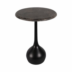 Tavolino d'Appoggio in Marmo, Piccolo Tavolo Rotondo per Camera da Letto e Soggiorno - Product Image 2