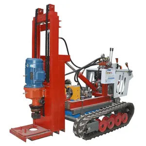 Small photovoltaic pile driver for rural courtyards, with a short and flexible spiral ground nail drilling machine body