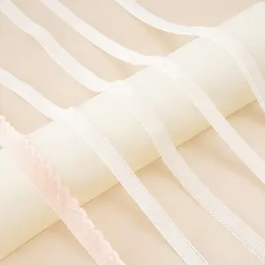 Fabrik großhandel spitzen elastisches band für unterwäsche bh schulterband riemen mit individuellem logo für damen dessous kleidband
