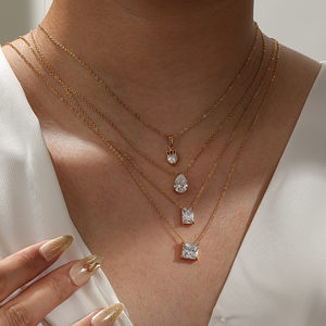 Nouvel Arrivage Simple Bling Géométrique Gouttelettes D'eau Coeur Carré Zircon <span class=keywords><strong>Sublimation</strong></span> Collier Ras Du <span class=keywords><strong>Cou</strong></span> Bijoux Usine Prix <span class=keywords><strong>De</strong></span> Gros - Product Image 1