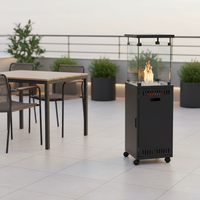 Moderne Jardin Terrasse Extérieur Fer Carré Cheminée À Gaz Foyer Infrarouge GPL Gaz Patio 30KG Calentador Products De Invierno
