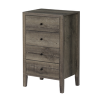 Commode à 4 tiroirs avec poignées de style rétro Commode Mobilier de chambre Dressing Cabinet de chambre à coucher