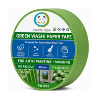 Ruban adhésif décoratif en papier imprimé OEM en gros, adhésif haute résistance, ruban washi vert personnalisé en vrac