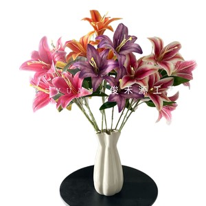 Junheyuan <b>Artificial</b> Lily Single Stem <b>Flower</b> <b>Arrangement</b> <b>For</b> Home Decor And Wedding Decoration - Product Image 5