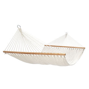 Deux Personnes Couchage Lit Balançoire Double <span class=keywords><strong>Hamac</strong></span> En Corde De Coton avec Bois Barre D'écartement (450 LB) - Product Image 4