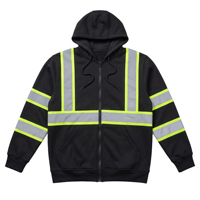 Sweat-shirt de travail réfléchissant haute visibilité ZUJA 3 couleurs conforme à la norme ANSI, en polaire polyester 280 g/m², fermeture éclair intégrale, bicolore, tailles S-3XL