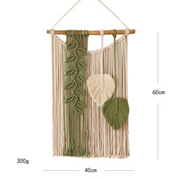 Tapisserie bohème en macramé colorée avec pompon en forme de feuille, décoration murale faite à la main, couverture élégante pour boîte à compteur, idéale pour la décoration de boutique.