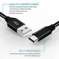 Kabel USB Type C Nylon Kepang Kustom 2A 3A Pengisian Cepat Kabel Data untuk Ponsel Android