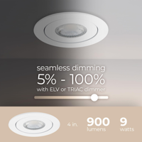 Downlights LED encastrés à suspension 4 pouces 5CCT 360° ° +90 °   Downlight LED directionnel réglable pour surface, 3 pouces, 10 W