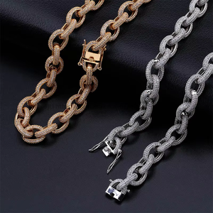 Popular European American <b>Cross</b>-border New Cuban <b>Chain</b> Street Hip-hop Personalized Trendy Men's Necklace Electroplated - Product Image 2