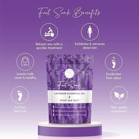 Lavendel Ätherisches Öl Badesalz für Fußpilz Feuchtigkeitsspendend Deodorierend Peeling Fußpflege Badesalz