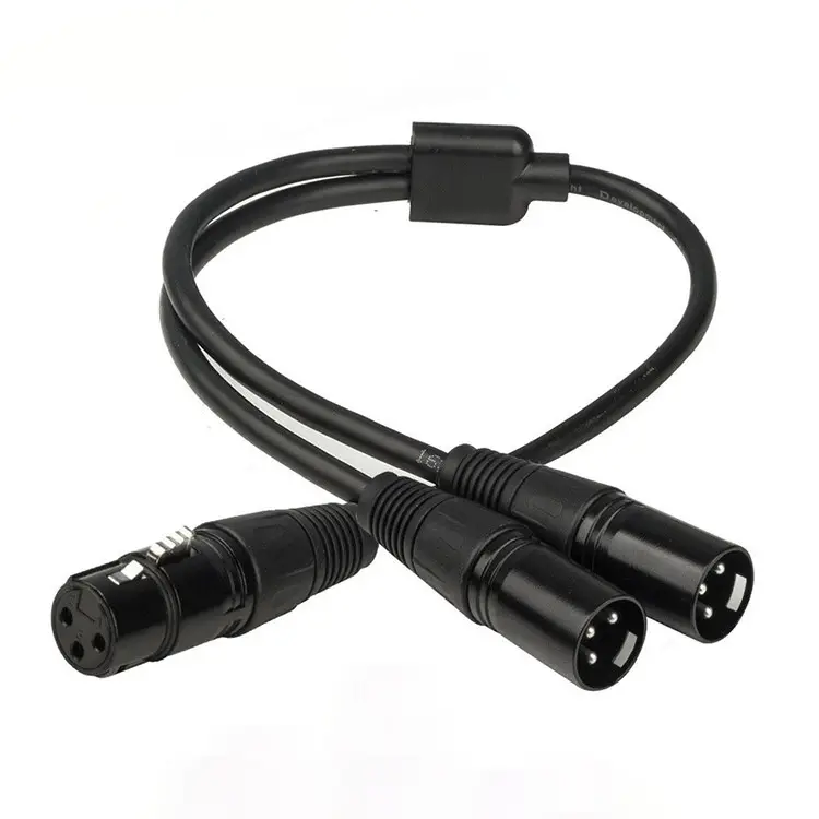 Оптовая Продажа с фабрики 0,5 м XLR Y сплиттер кабель 3 Pin XLR гнездо для двух разъемов аудио адаптер для профессионального микрофона