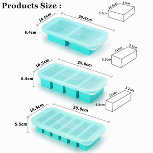 Thiết kế mới súp nước sốt nước dùng còn lại Silicone lớn đóng băng thực phẩm <span class=keywords><strong>Ice</strong></span> <span class=keywords><strong>Cube</strong></span> khay container súp khuôn với nắp - Product Image 2
