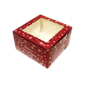 Custom cake box Premium with display Window Yule log Christmas Chocolate Log Cake Boxes with window