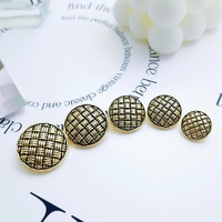 Vintage Style Tweed Strick pullover Mode gestreifte Metall knopf Strass Mesh Dekoration 20mm Jeans Button Simple