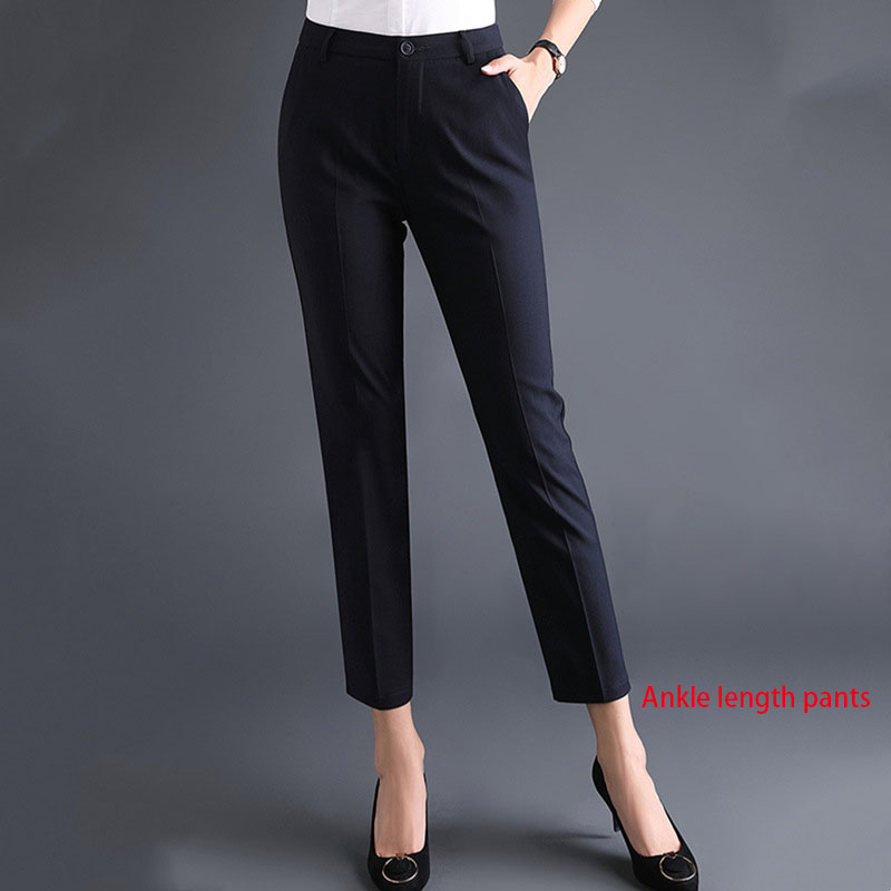 Navy Blue slim fit ankle length dress pants