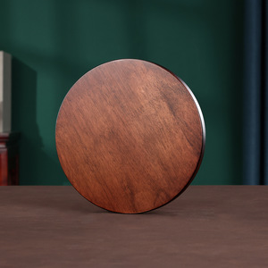 Base de présentation ronde en bois à 3 niveaux pour statue de Bouddha, pot d'aromathérapie, nouveau style chinois, imitation bois de noyer, support de bureau - Product Image 3