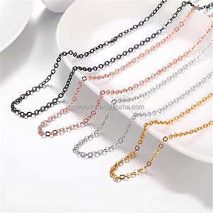Chaîne fine à maillons en O en acier inoxydable plaqué or PVD, brillante, de haute qualité, style géométrique classique, pour fêtes, vente en gros - Product Image 2