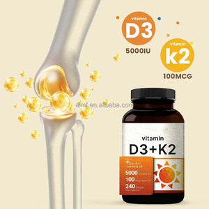 5000 IU D3 100 Mcg K2 MK-7 240 Softgels Duplo Selado UV Protegido De Terceiros Testado Adulto Uso Melhorado Densidade Óssea Vitamina - Product Image 4