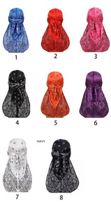 Low MOQ High Quality Latest Assorted Paisley Designs Hip Hop <b>Silk</b> Satin <b>Durag</b> for Men - Product Image 2
