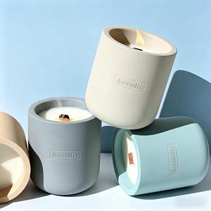 Bougie parfumée en céramique Ascendia, cire de soja, aromathérapie, décoration minimaliste pour la maison, parfum floral végétal, durée de combustion de 40 à 60 heures - Product Image 4