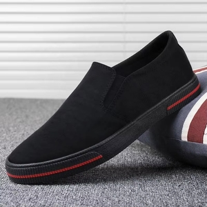 2026 Summer Men's Casual Korean Version Old Beijing Sneakers Trendy Light PU PVC <b>Canvas</b> Shoes Anti-Slip Lazy Style Slip-On - Product Image 4