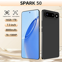 Smartphone SPARK 50 Android 16 5G, écran 7,3 pouces, batterie de 8800 mAh, appareil photo 108 MP, double SIM, emplacement pour carte TF, pour jeux et selfies
