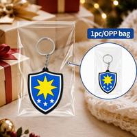 Llavero Plano Personalizado de PVC Suave 2D con Diseño de Escudo de Héroe de Dibujos Animados, Regalo para Niños