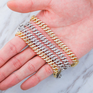 European American for <b>Cross</b>-border 8MM Cuban <b>Chain</b> Necklace Gold Plated Copper Inlaid Zircon Unisex Personalized - Product Image 1