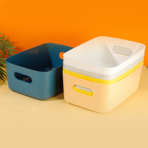 Boîtes de rangement en plastique Rongbo, organisateur rectangulaire, petite, moyenne, grande taille, pour cosmétiques, cuisine, bureau, panier à collations, blanc, abricot - Product Image 3