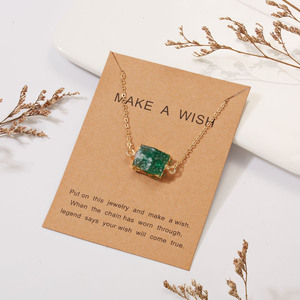 HOVANCI <strong>Moldavite</strong> <strong>Necklace</strong> 9 Rectangular Natural Stone <strong>Necklaces</strong> for Women Fantasy - Product Image 4