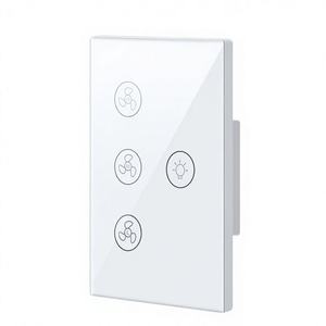 Intelligenter WLAN-Deckenventilator-Lichtschalter Touch-Panel Stufenlose Geschwindigkeitsregelung Kabelloser <span class=keywords><strong>Dimmer</strong></span> Wandschalter US-Standard Smart Home 2000W - Product Image 1