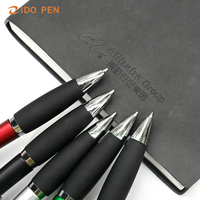 Stylo à bille personnalisé avec lumière laser LED, poignée en caoutchouc, stylo à bille en plastique personnalisé, encre 1,0 mm, logo personnalisé gravé
