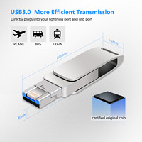 OTG Flash Drive USB multifungsi, Flash Drive USB kecepatan tinggi 2GB 256GB 3.0 tipe-c dengan garansi 1 tahun untuk ponsel dan logam baru