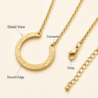 Collier pendentif cercle ouvert personnalisé, chaîne en métal, bijoux minimalistes tendance pour les grossistes
